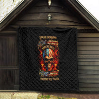 Fire Skull Quilt My Demon Hide Inside My Head - Wonder Print Shop