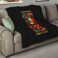 Fire Skull Quilt My Demon Hide Inside My Head - Wonder Print Shop