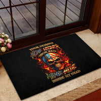 Fire Skull Rubber Doormat My Demon Hide Inside My Head - Wonder Print Shop