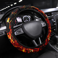 Fire Skull Steering Wheel Cover My Demon Hide Inside My Head - Wonder Print Shop