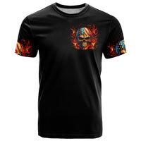 Fire Skull T Shirt My Demon Hide Inside My Head - Wonder Print Shop