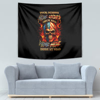 Fire Skull Tapestry My Demon Hide Inside My Head - Wonder Print Shop