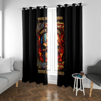 Fire Skull Window Curtain My Demon Hide Inside My Head - Wonder Print Shop