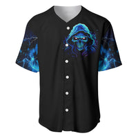 Blue Flame Skull Baseball Jersey Blood Make You Related - Wonder Print Shop