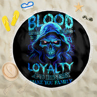 Blue Flame Skull Beach Blanket Blood Make You Related - Wonder Print Shop
