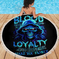 Blue Flame Skull Beach Blanket Blood Make You Related - Wonder Print Shop