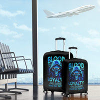 Blue Flame Skull Luggage Cover Blood Make You Related - Wonder Print Shop