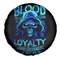 Blue Flame Skull Spare Tire Cover Blood Make You Related - Wonder Print Shop