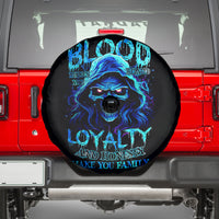 Blue Flame Skull Spare Tire Cover Blood Make You Related - Wonder Print Shop