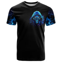 Blue Flame Skull T Shirt Blood Make You Related - Wonder Print Shop