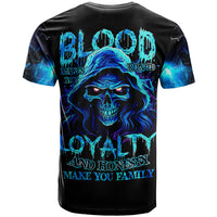 Blue Flame Skull T Shirt Blood Make You Related - Wonder Print Shop