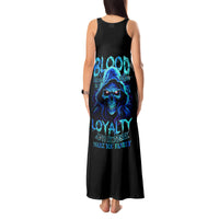Blue Flame Skull Tank Maxi Dress Blood Make You Related - Wonder Print Shop