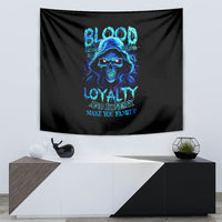 Blue Flame Skull Tapestry Blood Make You Related - Wonder Print Shop