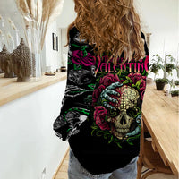 Viper Skull Women Casual Shirt Bullet For My Valentine - Wonder Print Shop