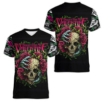 Viper Skull Women V Neck T Shirt Bullet For My Valentine - Wonder Print Shop