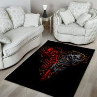 Skull Area Rug Devil And Angel Twin Skull - Wonder Print Shop