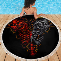 Skull Beach Blanket Devil And Angel Twin Skull - Wonder Print Shop