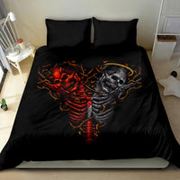 Skull Bedding Set Devil And Angel Twin Skull - Wonder Print Shop