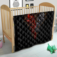 Skull Quilt Devil And Angel Twin Skull - Wonder Print Shop