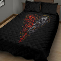 Skull Quilt Bed Set Devil And Angel Twin Skull - Wonder Print Shop