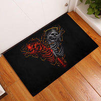 Skull Rubber Doormat Devil And Angel Twin Skull - Wonder Print Shop