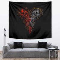 Skull Tapestry Devil And Angel Twin Skull - Wonder Print Shop