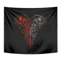 Skull Tapestry Devil And Angel Twin Skull - Wonder Print Shop