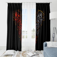 Skull Window Curtain Devil And Angel Twin Skull - Wonder Print Shop