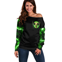 Skull Off Shoulder Sweater Don't Try To Figured Me Out - Wonder Print Shop