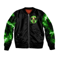 Skull Sleeve Zip Bomber Jacket Don't Try To Figured Me Out - Wonder Print Shop