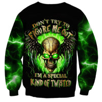 Skull Sweatshirt Don't Try To Figured Me Out - Wonder Print Shop