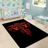 Flame Skull Area Rug SKull Face Inside Me - Wonder Print Shop