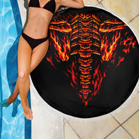 Flame Skull Beach Blanket SKull Face Inside Me - Wonder Print Shop