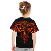 Flame Skull Kid T Shirt SKull Face Inside Me - Wonder Print Shop