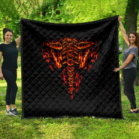 Flame Skull Quilt SKull Face Inside Me - Wonder Print Shop