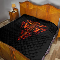 Flame Skull Quilt SKull Face Inside Me - Wonder Print Shop