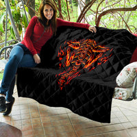 Flame Skull Quilt SKull Face Inside Me - Wonder Print Shop