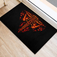 Flame Skull Rubber Doormat SKull Face Inside Me - Wonder Print Shop