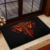 Flame Skull Rubber Doormat SKull Face Inside Me - Wonder Print Shop
