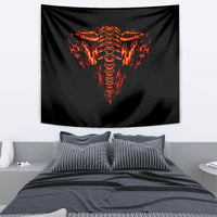 Flame Skull Tapestry SKull Face Inside Me - Wonder Print Shop