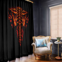 Flame Skull Window Curtain SKull Face Inside Me - Wonder Print Shop