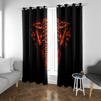 Flame Skull Window Curtain SKull Face Inside Me - Wonder Print Shop