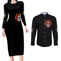 Skull Couples Matching Long Sleeve Bodycon Dress and Long Sleeve Button Shirts Before Your Judge Me Pls Understand - Wonder Print Shop
