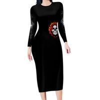 Skull Long Sleeve Bodycon Dress Before Your Judge Me Pls Understand - Wonder Print Shop