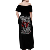 Skull Off Shoulder Maxi Dress Before Your Judge Me Pls Understand - Wonder Print Shop