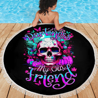Skull Beach Blanket Hello Darkness My Old Friend Pinky - Wonder Print Shop