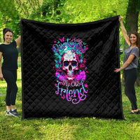 Skull Quilt Hello Darkness My Old Friend Pinky - Wonder Print Shop