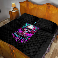 Skull Quilt Bed Set Hello Darkness My Old Friend Pinky - Wonder Print Shop