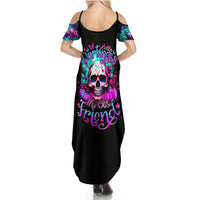 Skull Summer Maxi Dress Hello Darkness My Old Friend Pinky - Wonder Print Shop