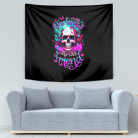 Skull Tapestry Hello Darkness My Old Friend Pinky - Wonder Print Shop